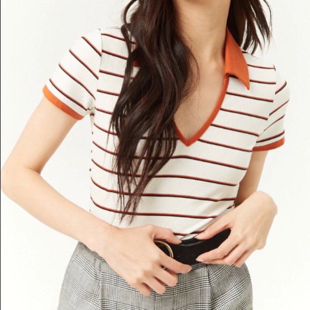 NWT short sleeve striped collared shirt